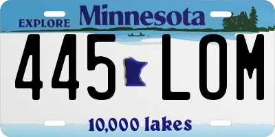 MN license plate 445LOM