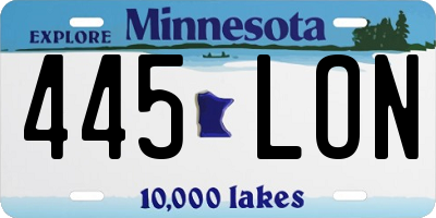 MN license plate 445LON