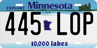 MN license plate 445LOP
