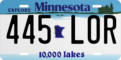 MN license plate 445LOR