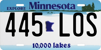 MN license plate 445LOS