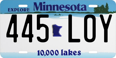 MN license plate 445LOY