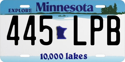 MN license plate 445LPB