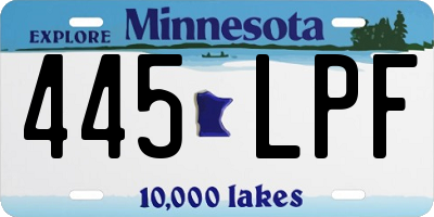 MN license plate 445LPF
