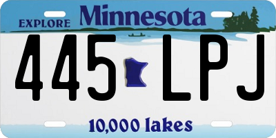 MN license plate 445LPJ