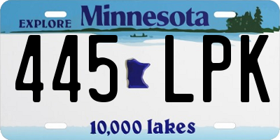 MN license plate 445LPK