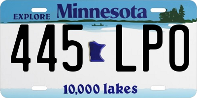 MN license plate 445LPO
