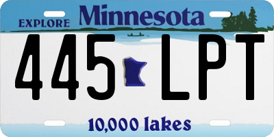 MN license plate 445LPT