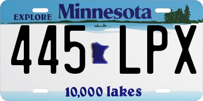 MN license plate 445LPX