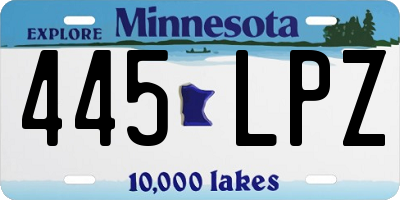 MN license plate 445LPZ