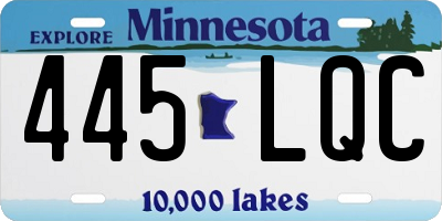 MN license plate 445LQC