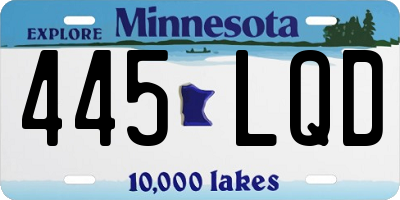 MN license plate 445LQD