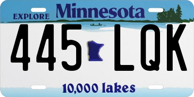 MN license plate 445LQK