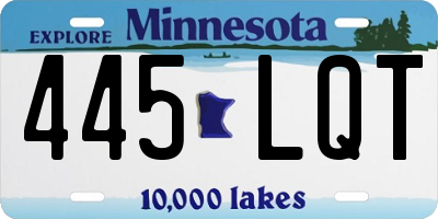 MN license plate 445LQT