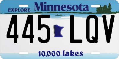 MN license plate 445LQV