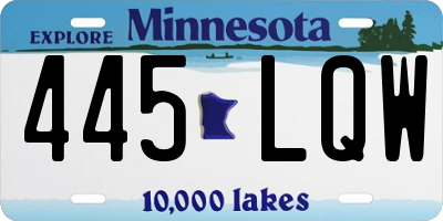 MN license plate 445LQW