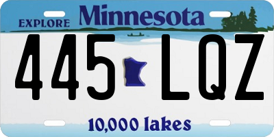 MN license plate 445LQZ