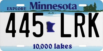 MN license plate 445LRK