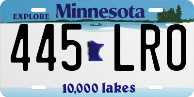 MN license plate 445LRO