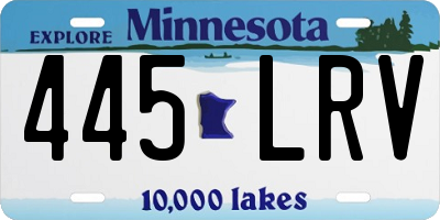 MN license plate 445LRV