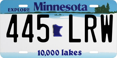MN license plate 445LRW