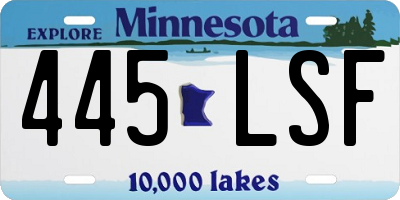 MN license plate 445LSF
