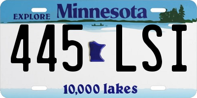 MN license plate 445LSI
