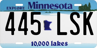 MN license plate 445LSK