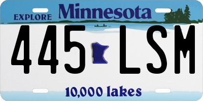 MN license plate 445LSM