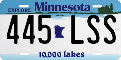 MN license plate 445LSS