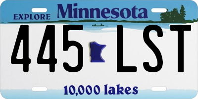 MN license plate 445LST