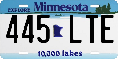 MN license plate 445LTE
