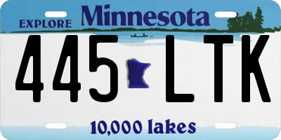MN license plate 445LTK