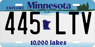 MN license plate 445LTV