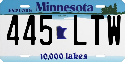 MN license plate 445LTW
