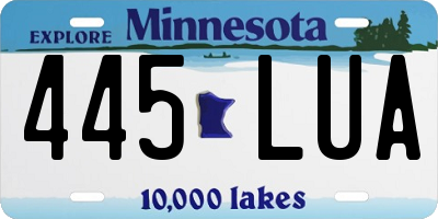 MN license plate 445LUA