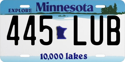 MN license plate 445LUB