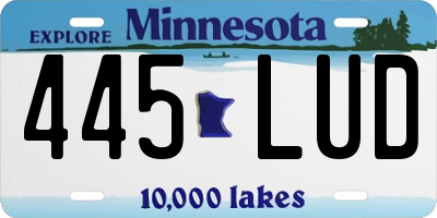MN license plate 445LUD