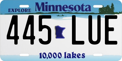 MN license plate 445LUE