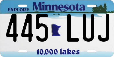 MN license plate 445LUJ