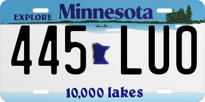 MN license plate 445LUO