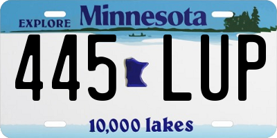 MN license plate 445LUP