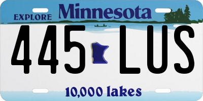 MN license plate 445LUS