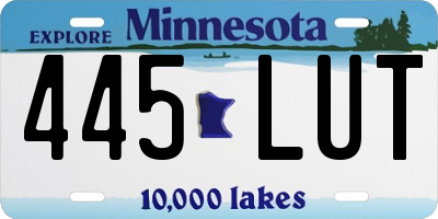 MN license plate 445LUT