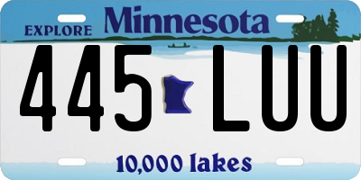 MN license plate 445LUU