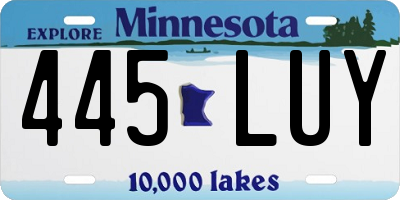 MN license plate 445LUY