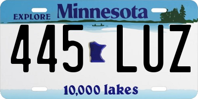 MN license plate 445LUZ