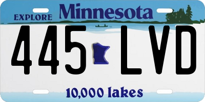 MN license plate 445LVD