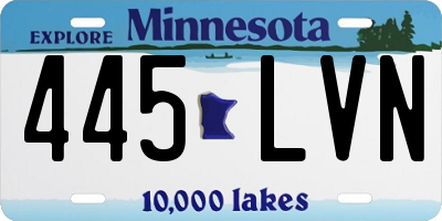 MN license plate 445LVN
