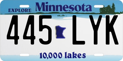 MN license plate 445LYK